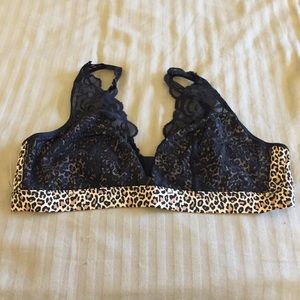 VS leopard lace plunge bralette
