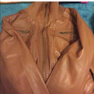 Brown leather jacket