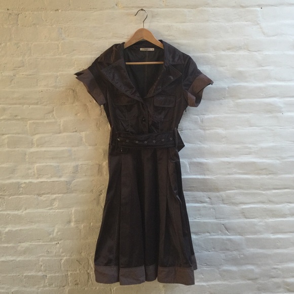 Vintage inspired cotton polyester belted dress