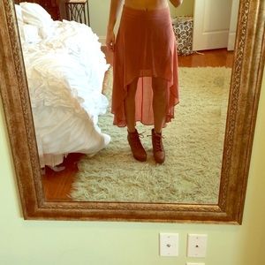 Pink high/low skirt