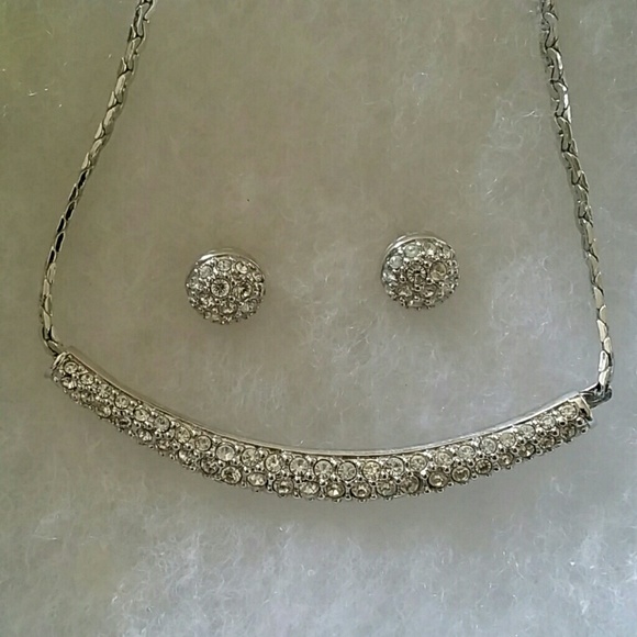Swarovski crystal necklace and earrings.