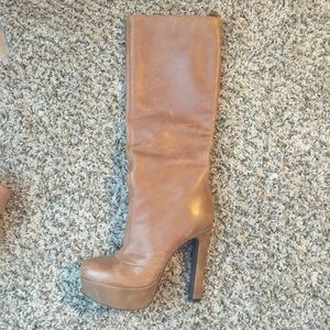 Jessica Simpson tan knee high boots