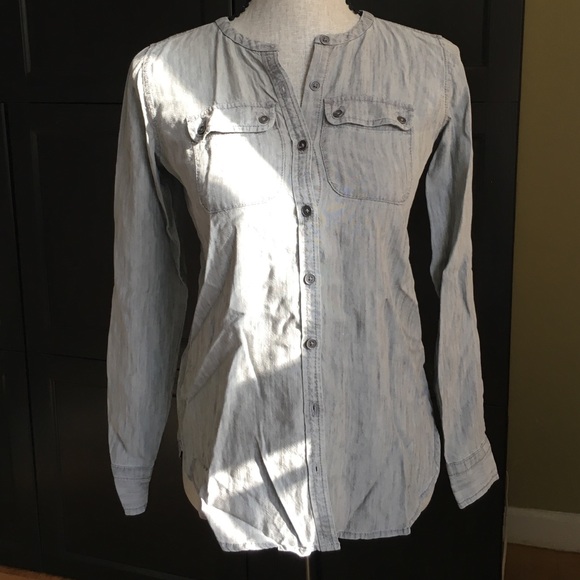 Loft gray chambray shirt XXSP