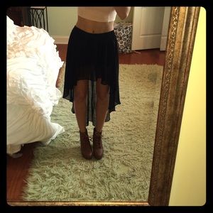 Black high low skirt