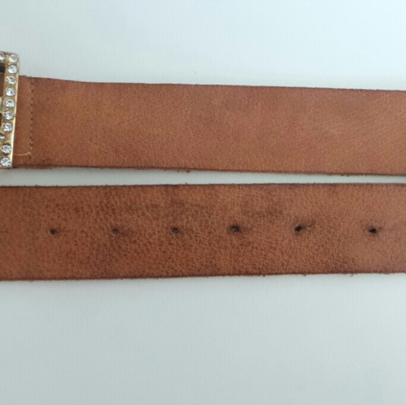 Just Cavalli 95 brown leather rhinestone belt - Picture 3 of 4