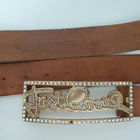 Just Cavalli 95 brown leather rhinestone belt - Picture 4 of 4