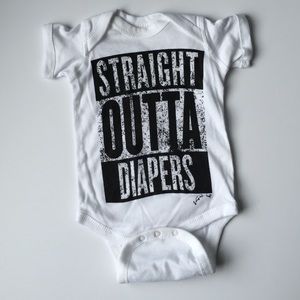 6 Month Baby Onesie, Straight Outta Diapers