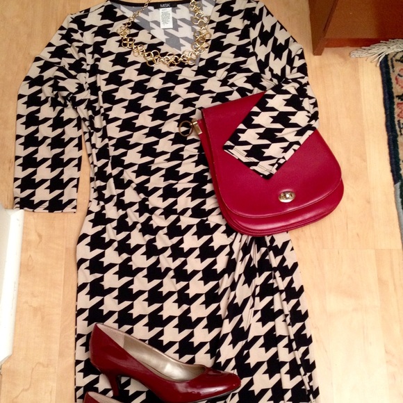 Faux Wrap Geometric Print Dress