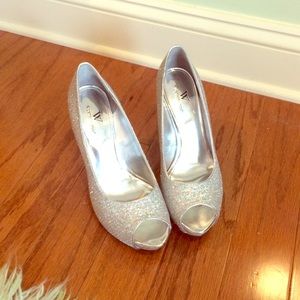 Silver sparkly shoes