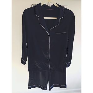 black "silk" pajama set by Victoria's Secret