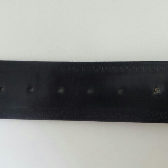 Versace Black Leather Silver Buckle Belt - Picture 3 of 4