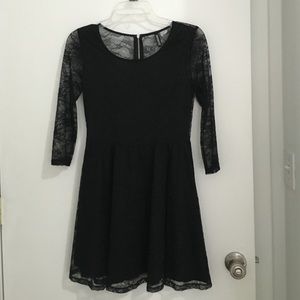 Black lace sleeve dress