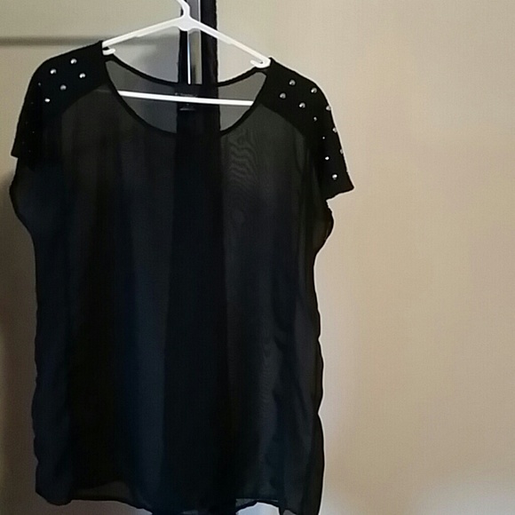 Express Sheer Studded Tee