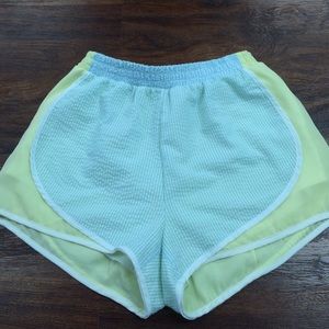 Peach Love seersucker shorts