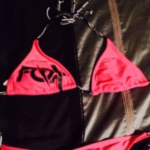 Hot pink Fox bikini top