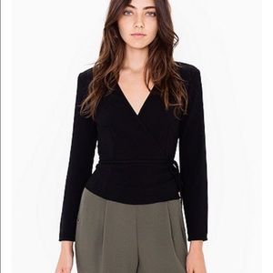 American Apparel Crepe wrap top NWT