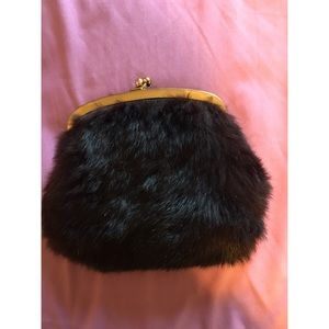 Vintage real mink fur clutch