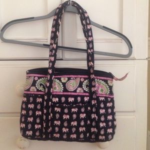 Small pink and black elephant Vera Bradley purse