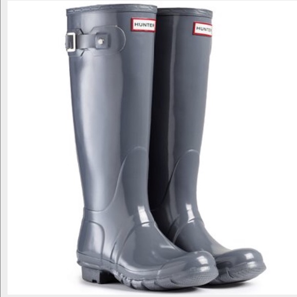 Hunter Tall Rain Boots in Gloss Graphite