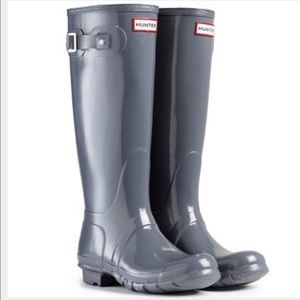Hunter Tall Rain Boots in Gloss Graphite