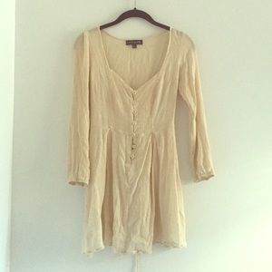 Gauze Catch Me button up/lace back dress/tunic xs