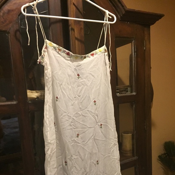 BCBG sheer top with embroider. Beautiful