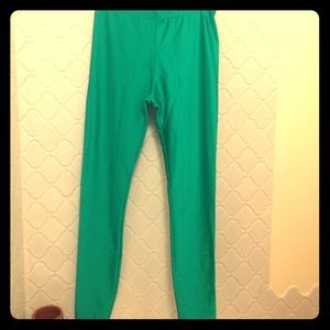 American Apparel Shiny Seafoam Green Leggings