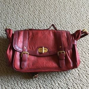 Red cross-body purse