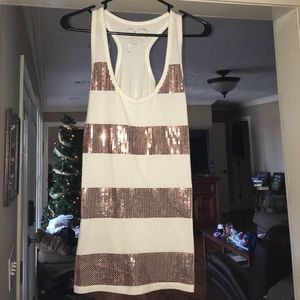 Sequin razor back tank