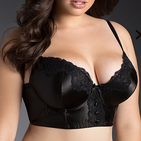 Plus Size Black Mid Bustier/bralette