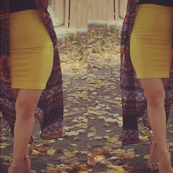 Yellow Pencil Skirt