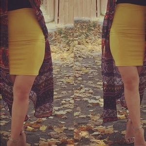 Yellow Pencil Skirt