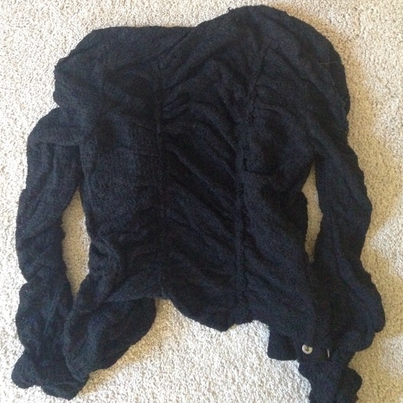 Free People ruched blazer in black - Picture 4 of 4