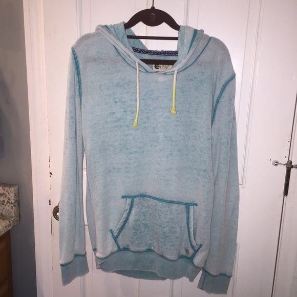 Teal thin Billabong sweatshirt with front pocket