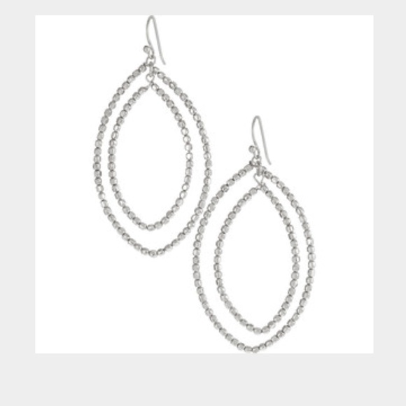 Stella & Dot Bardot Hoop Earrings Silver