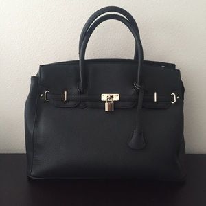Large Black Satchel Tote