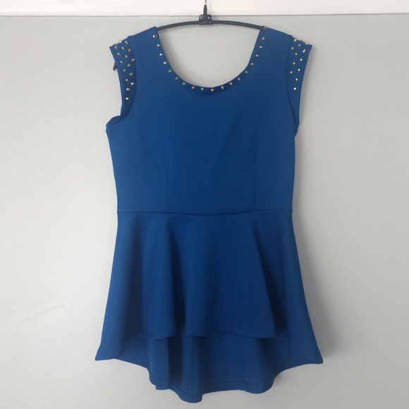 Gold-studded peplum top - Picture 3 of 3