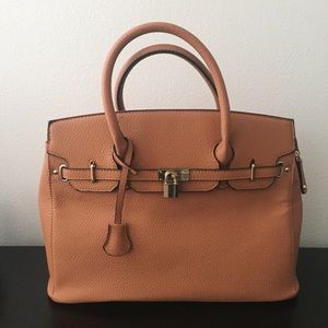 Large Tan Satchel Tote