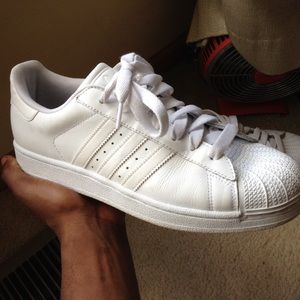 Classic all white men Adidas size 10