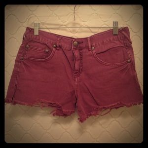 Free People Magenta Jean Cut-Off Shorts