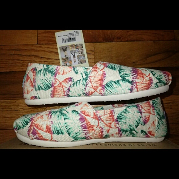 Toms Multi Color Floral Burlap Shoes Size 6 - New - Picture 4 of 4