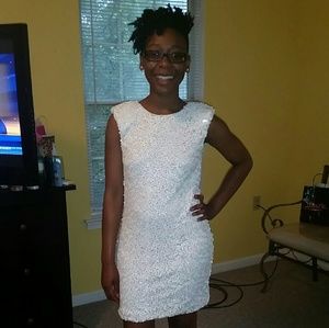 White sequin party dress