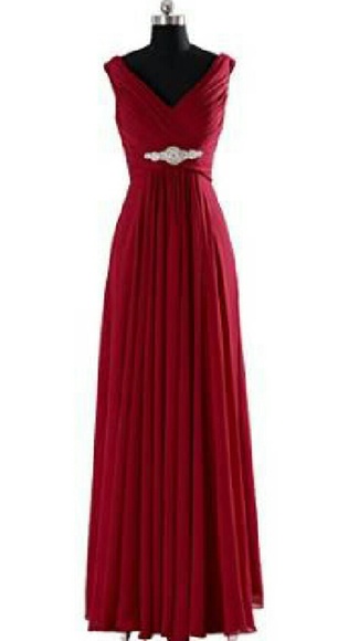 Burgundy formal evening gown