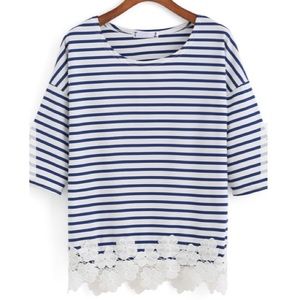 Blue & white striped shirt