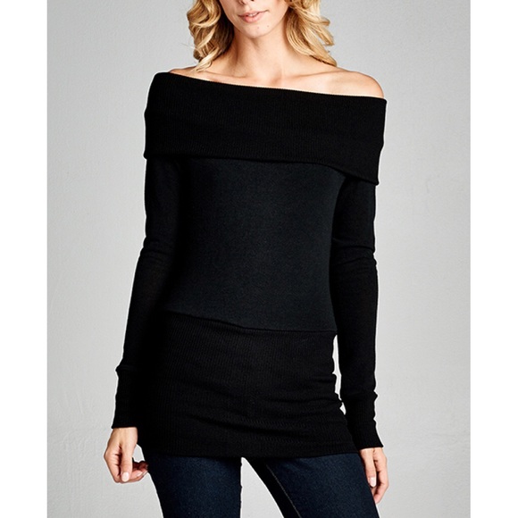 "Ceremonial" Off Shoulder Long Sleeve Top - Picture 2 of 3