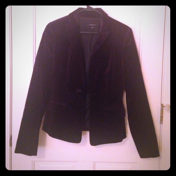 Ann Taylor Deep Purple Velvet Blazer