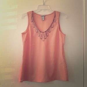 Sleeveless H&M beaded peach color top