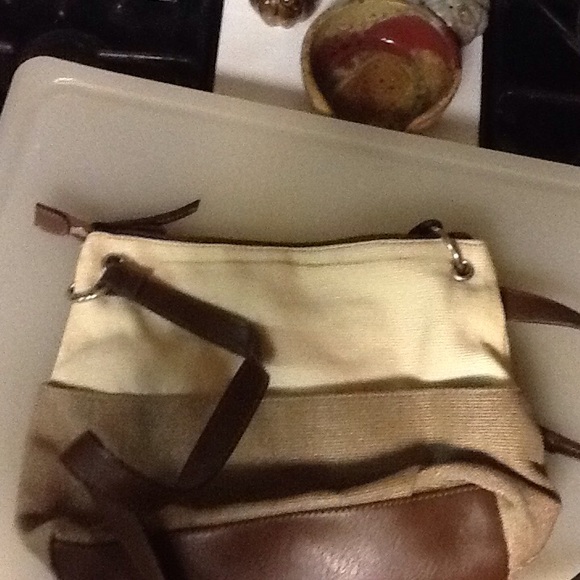 Relic fabric/ leather shoulder bag