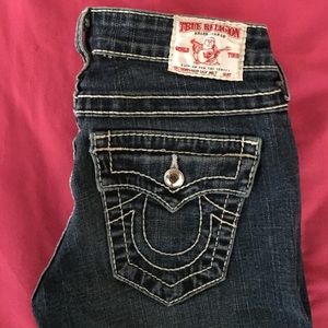 REDUCED!!! True Religion medium wash capri jeans