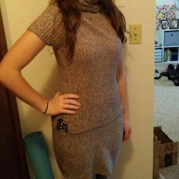 Brown sweater dress